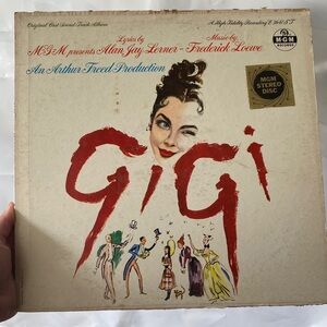 Gigi Original Cast Soundtrack Vinyl Album - Illustrated Cover, Cream & Red